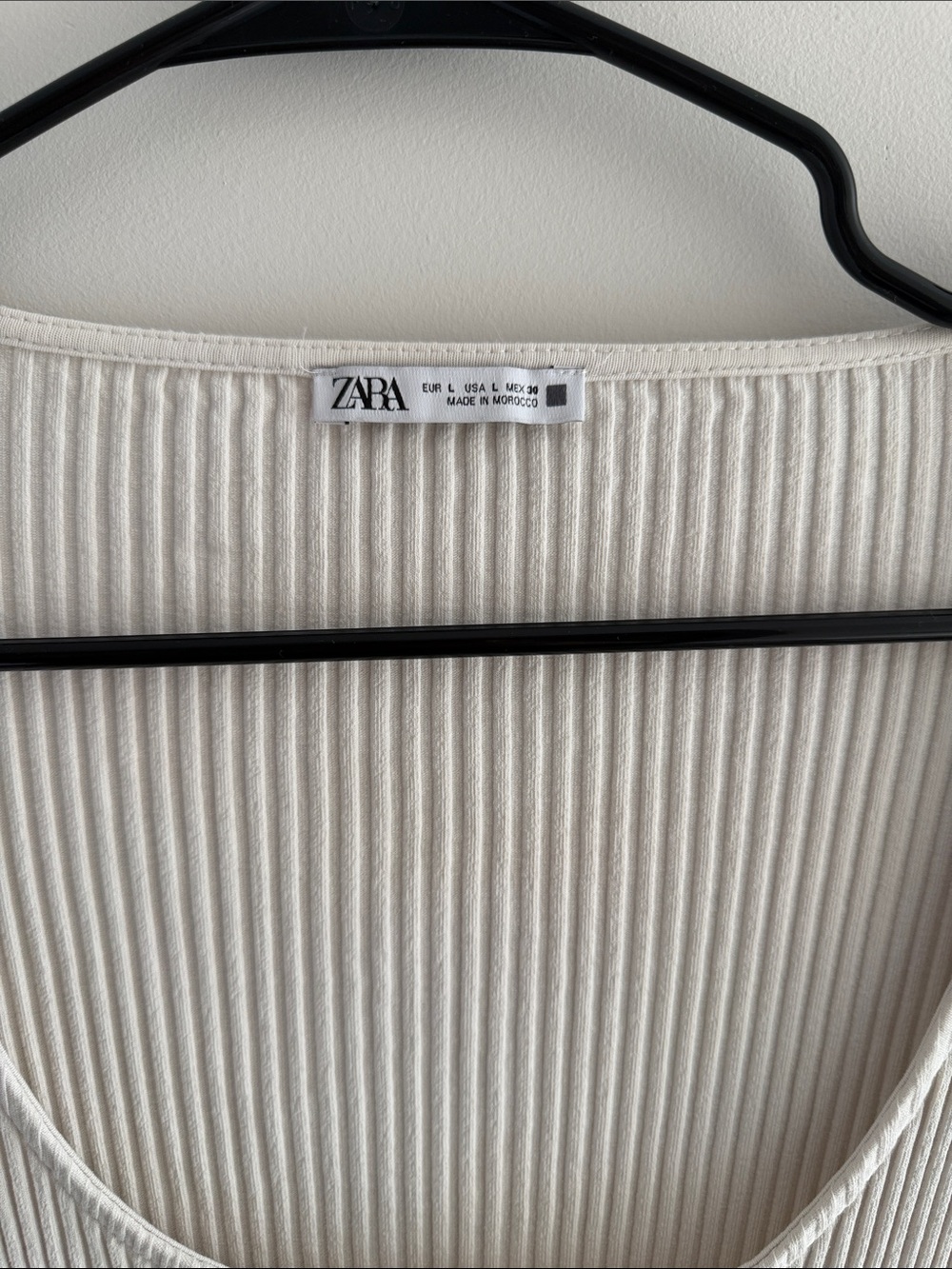 Zara Cream Ribbed Button-Front Tunic Top - Picture 2 of 2